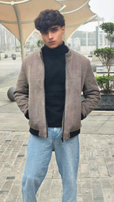 mens imported brown wool jacket